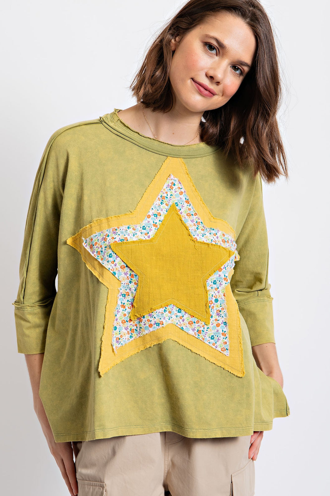 Matcha Star Washed Top