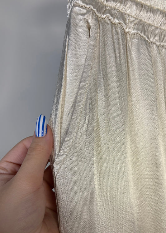 Viviana Beige Wide Leg Pants