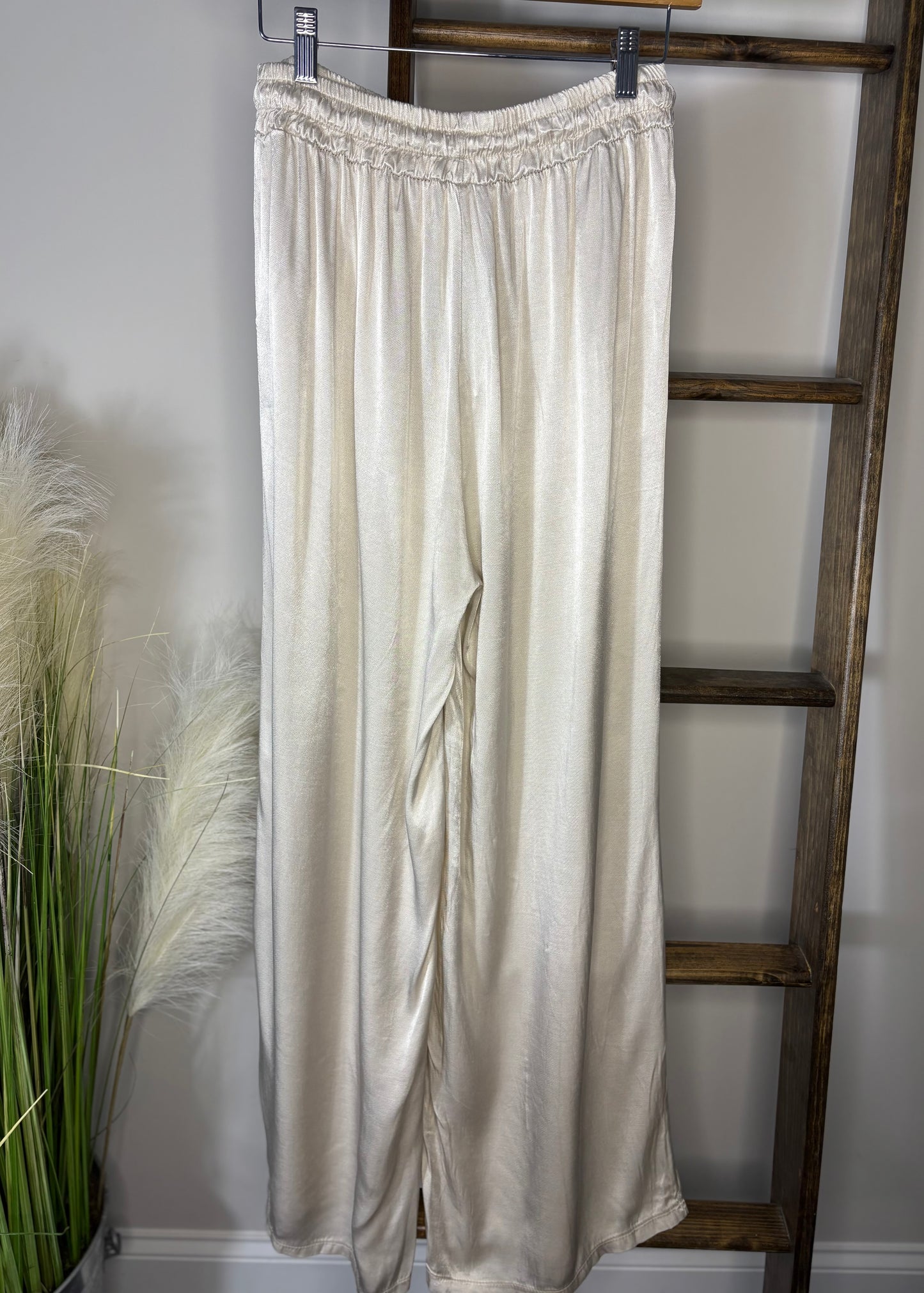 Viviana Beige Wide Leg Pants