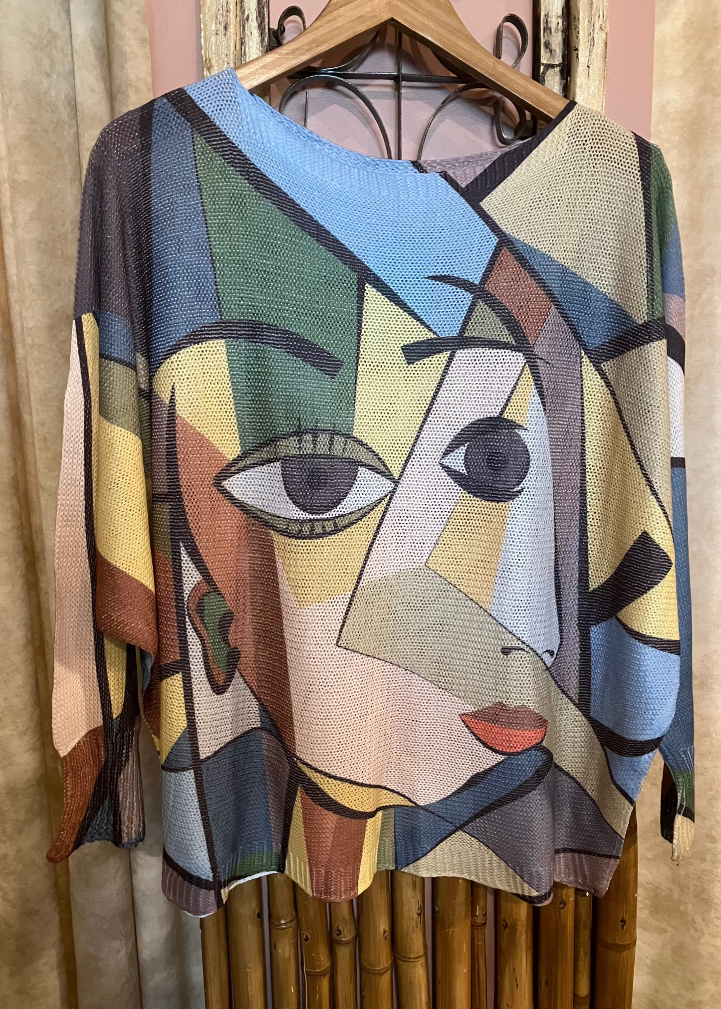 Agnese abstract round knit top