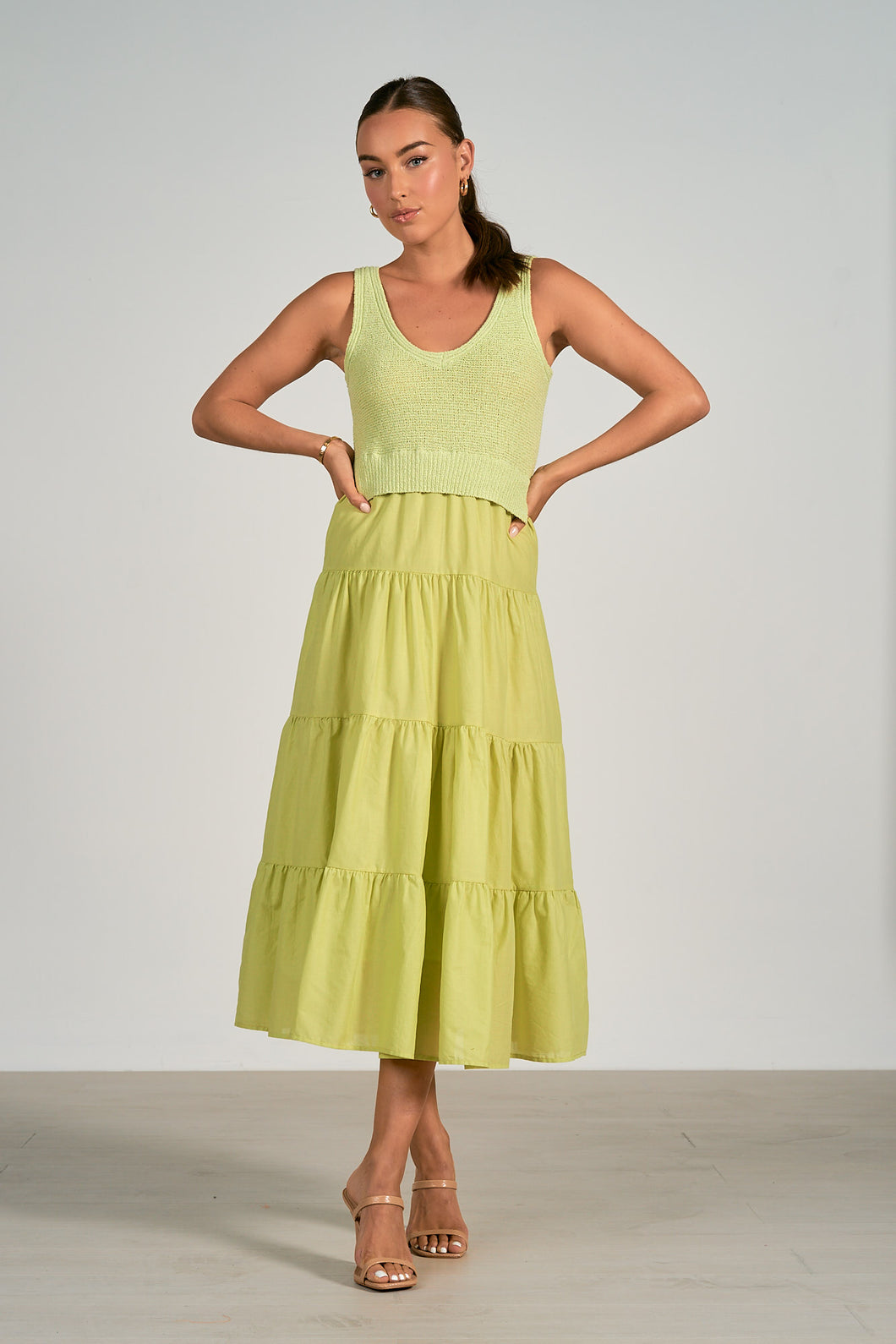 Woven Knit Maxi Dress